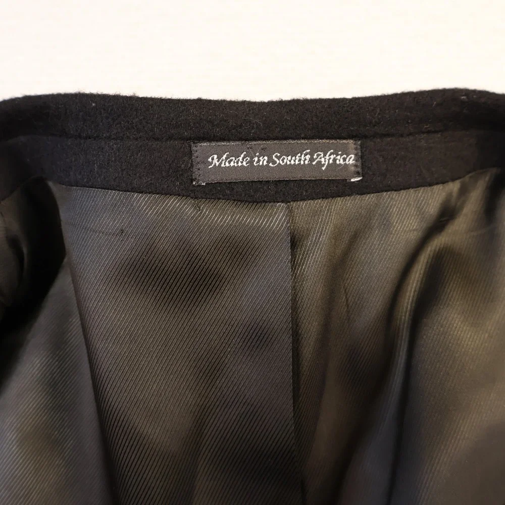 Mens 54L 100% Camel Hair Blazer Jacket Black 2-Button Sport Coat Vintage Luxury